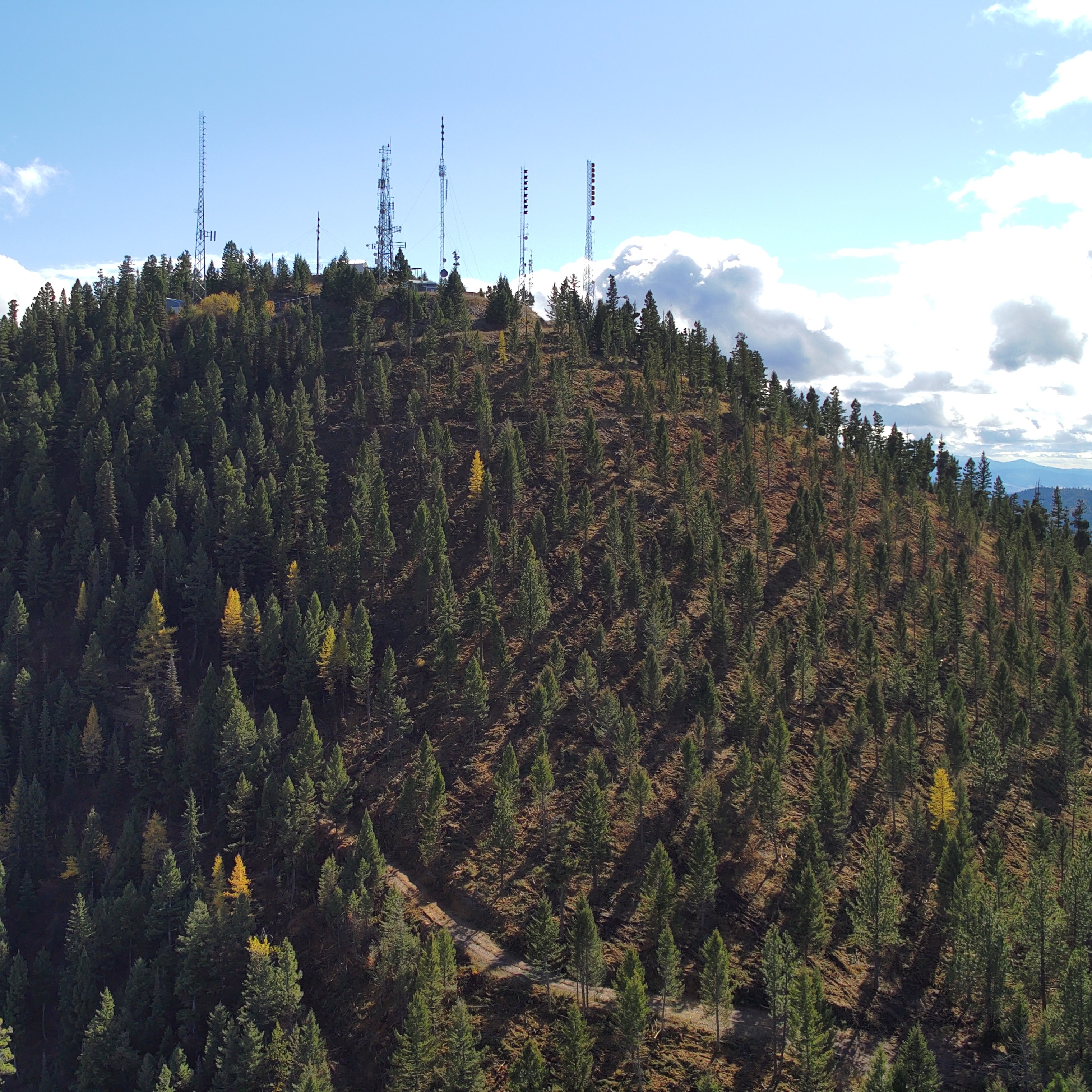 Communication towers on top of Mount Dean Stone