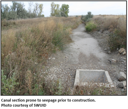 Photo of the canal being prepared for lining