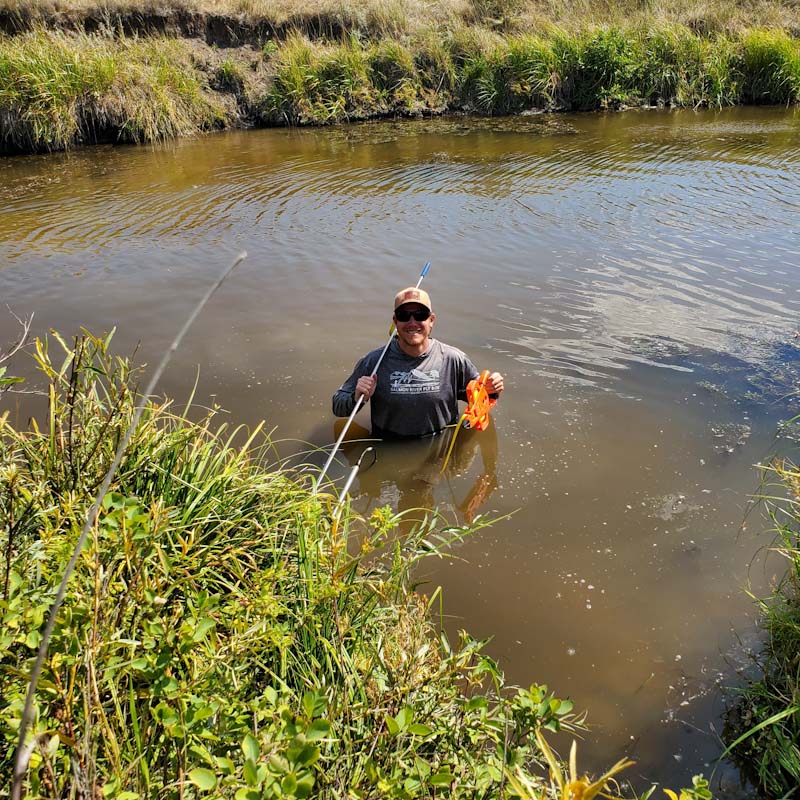 Person standing in water