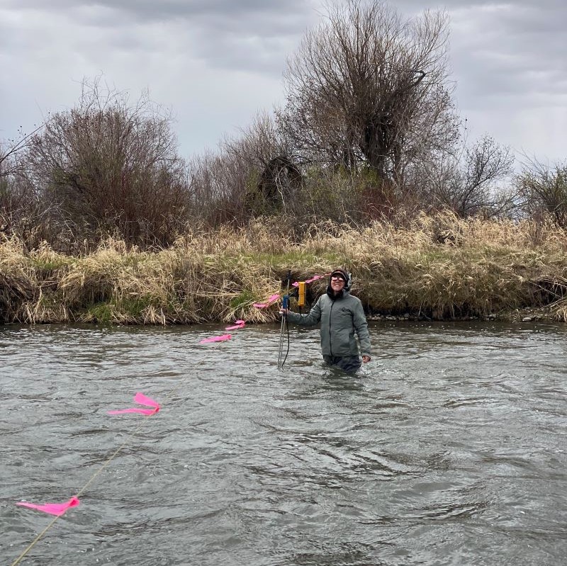 Woman in stream