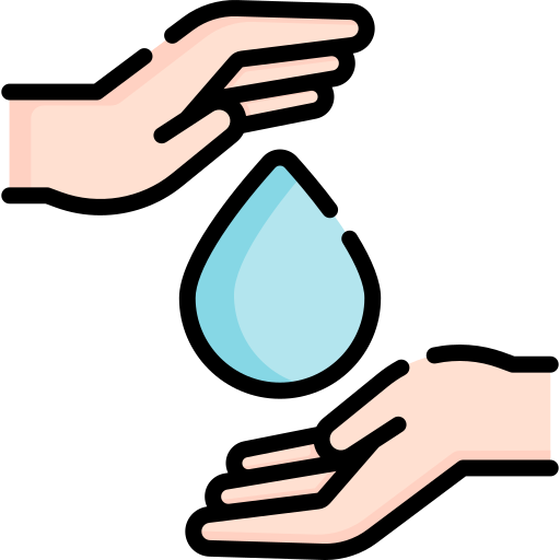 hands over water